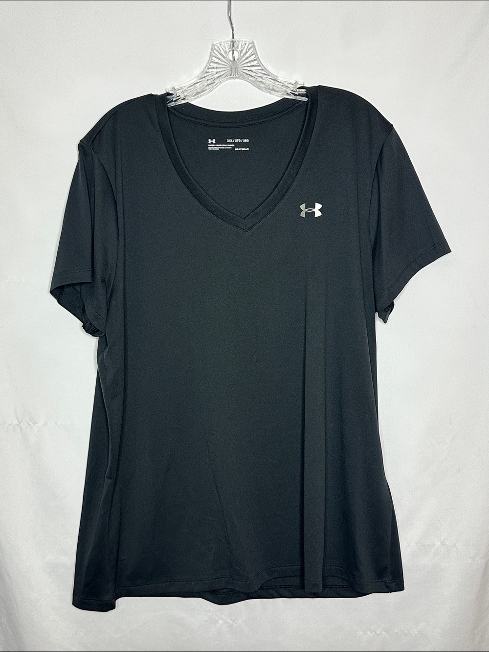 Under Armour Women's Black V-Neck Athletic Tee with Logo